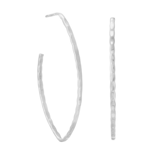 Silver Earrings "Ovalada" oval hoops 