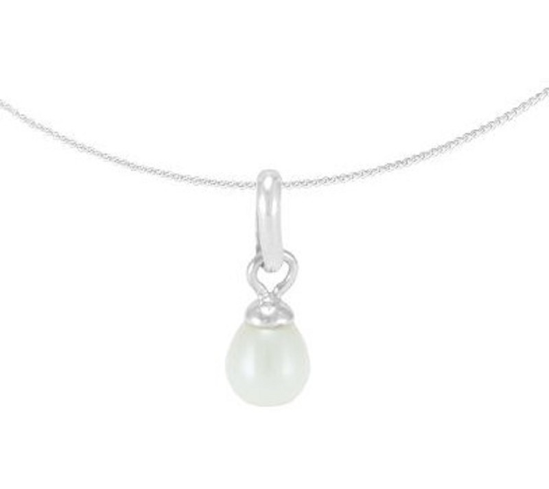 Silver Pendant "Gotita de perla" pearl drop 