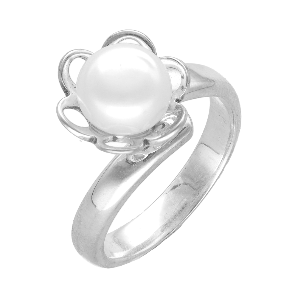 Silver Ring "Flor de verano" freshwater pearl 