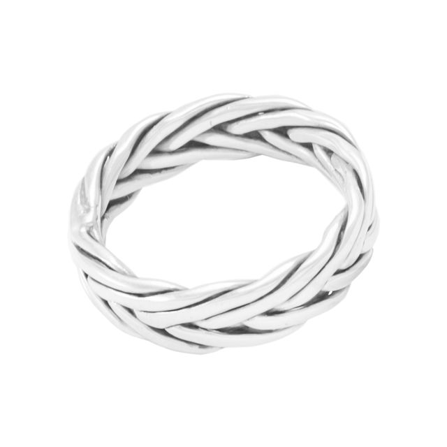 Silver Ring 'Trenzado' #8 braided 