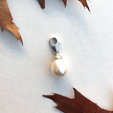 Silver Pendant "Gota de perla" pearl drop 